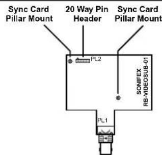 Sync Card Pillar Mount 20 Way Pin Header Sync Card Pillar Mount PL2 SONIFEX RB-VIDEOSUB-01 PL1