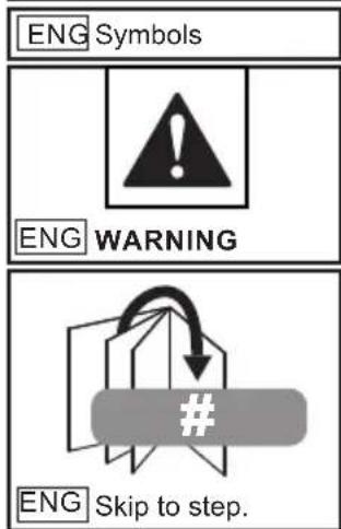ENG Symbols ENG WARNING ENG Skip to step.