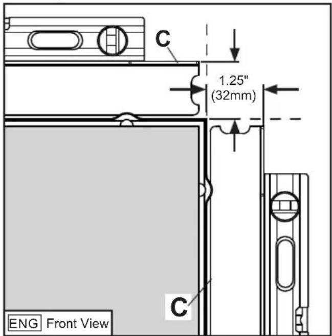 C 1.25" (32mm) C ENG Front View