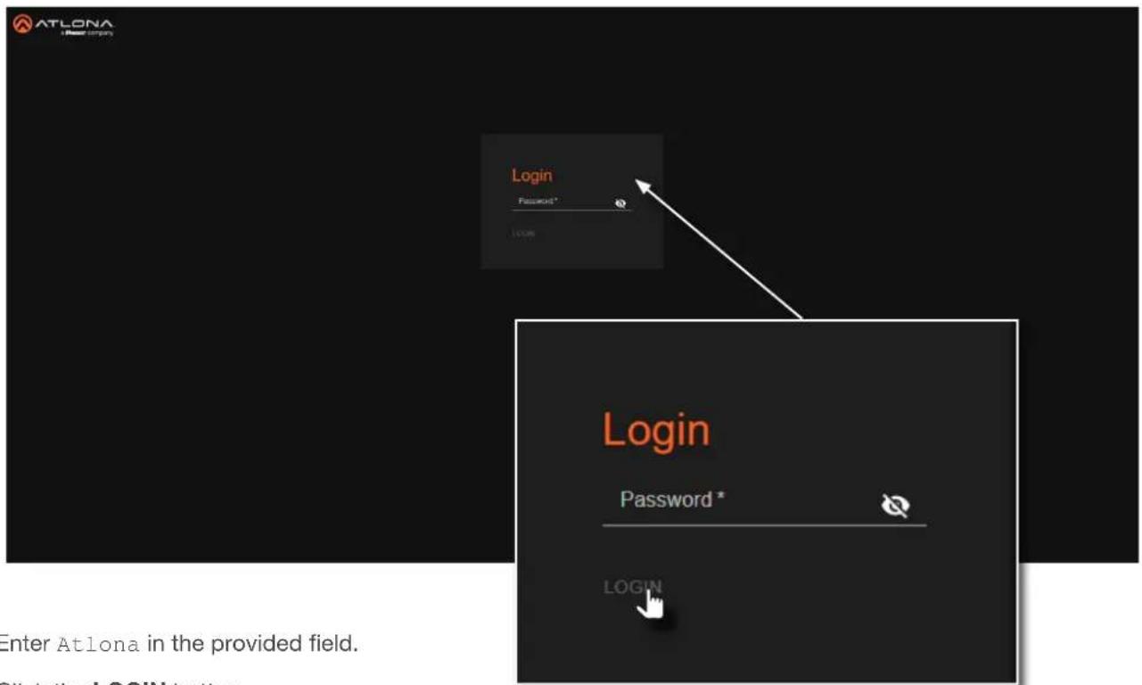 Atlona AT-PRO5-MX810 - Login Registration - 1