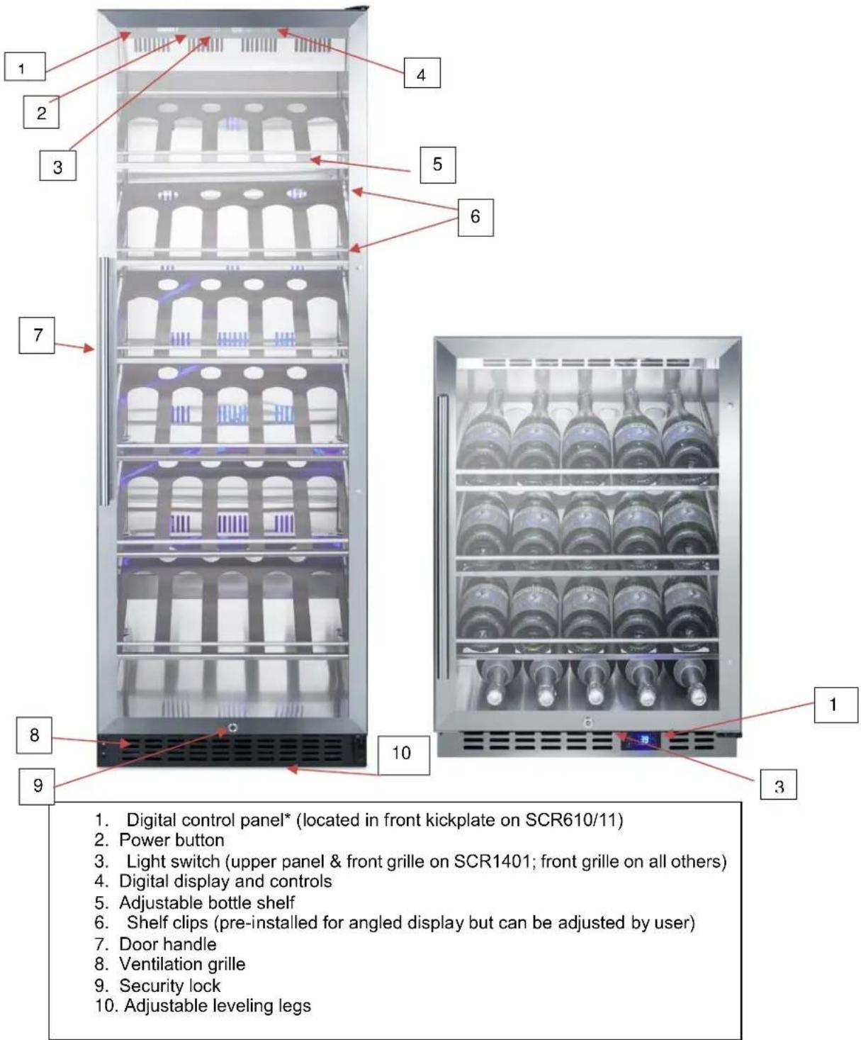 Summit SCR1156CHCSS - LOCATION OF PARTS - 1