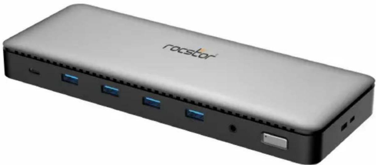 Rocstor Y10P026-S1 - Rocstor ThunderConnect RD11 USB-C 13-in-1 Triple Display Docking Station with DisplayLink and DP 1.4 Alt Mode - 1