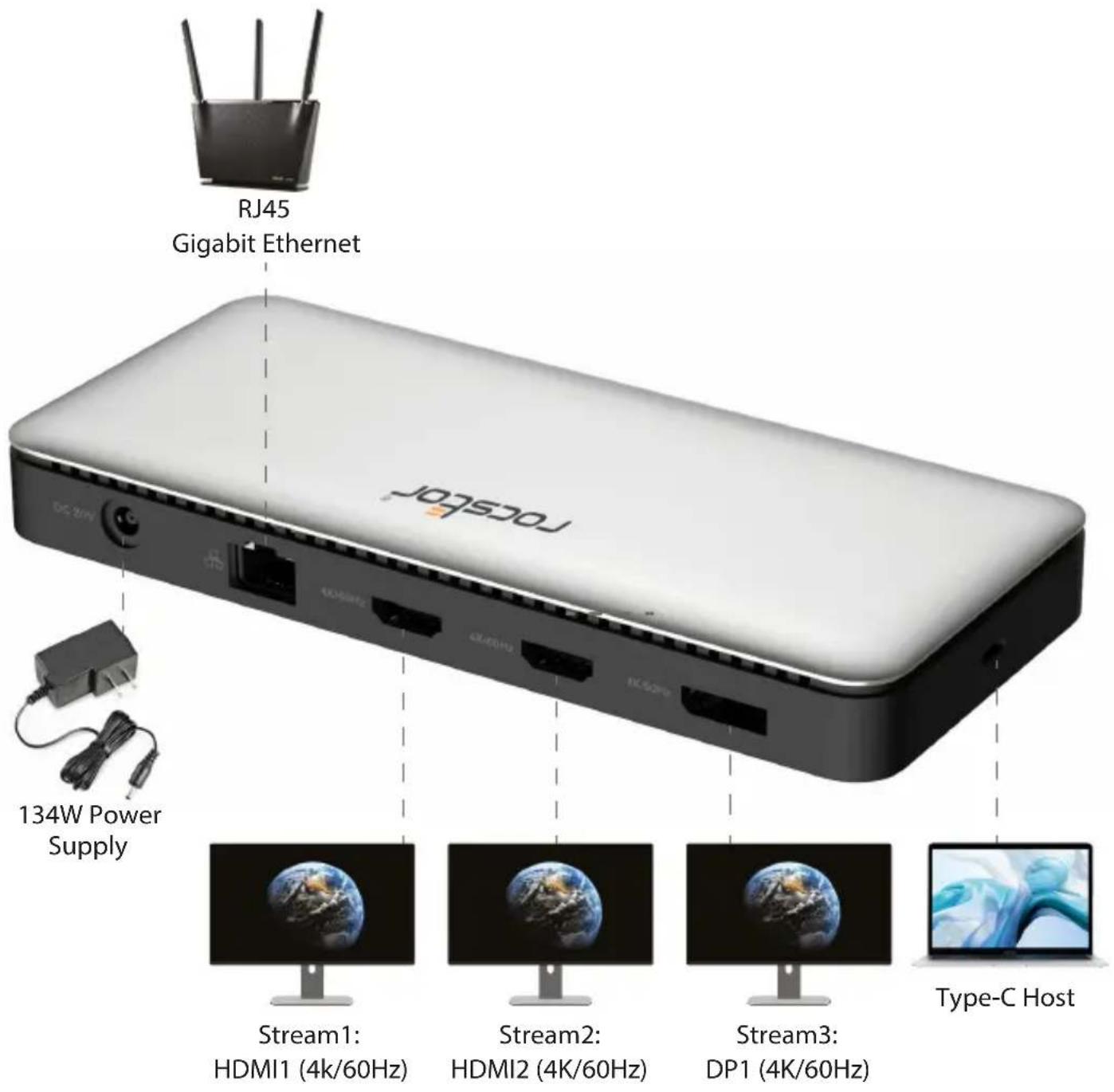 Rocstor Y10P027-S1 - Connection Diagram (Back Panel) - 1