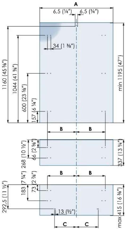 Fhiaba XS7490TWT6A - Decorative panels layout for Fridge with two Bottom-Drawers (0H) - 4