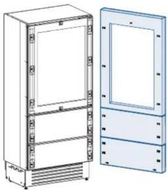 Fhiaba XS7490TWT6A - Decorative panels layout for Fridge with glass door and two Bottom-Drawers (OH) - 1
