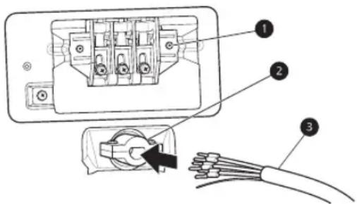 Diagram showing electrical connector with labeled parts: socket, fuse, and cable connection