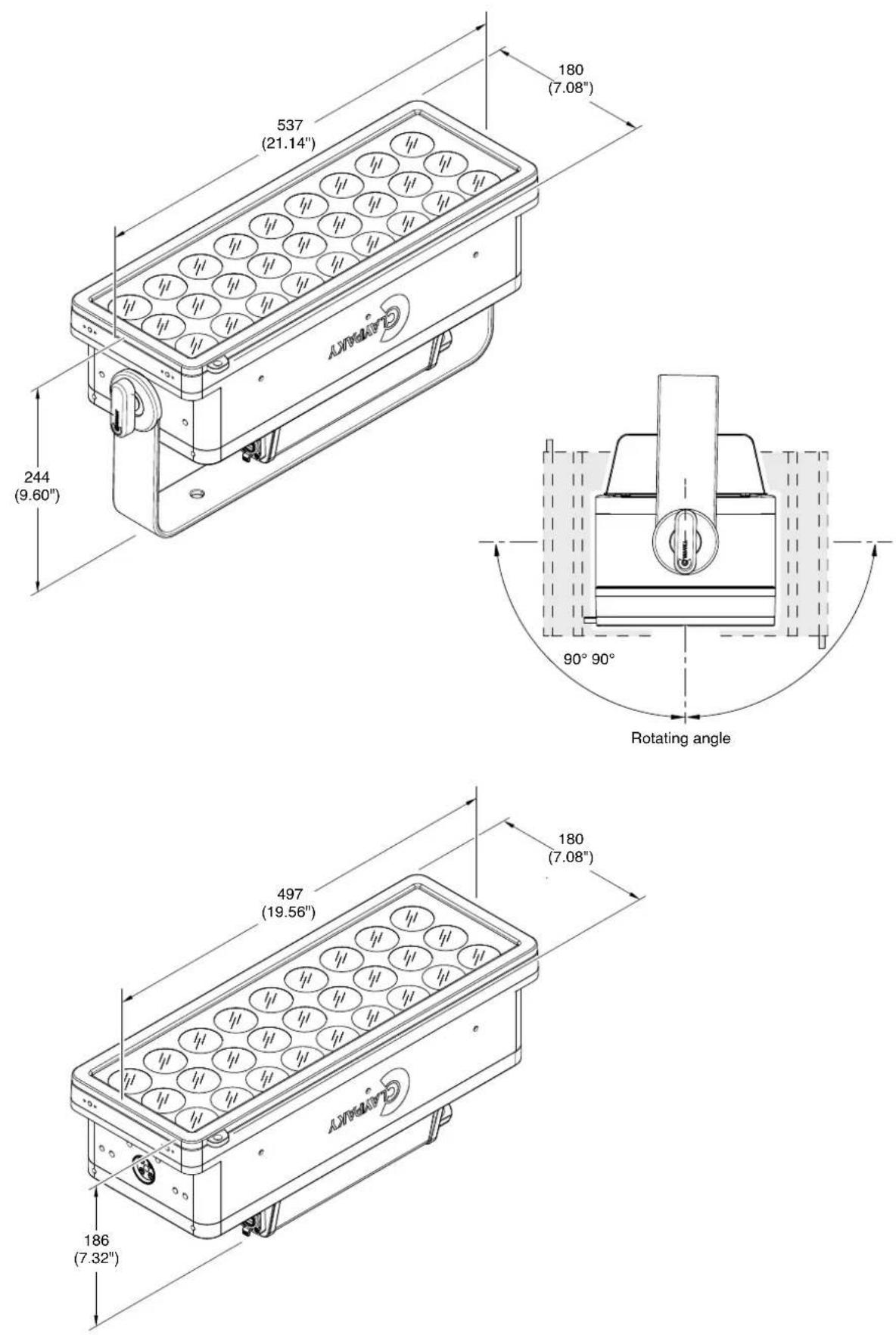 Claypaky Tambora Rays - DIMENSIONS - 1