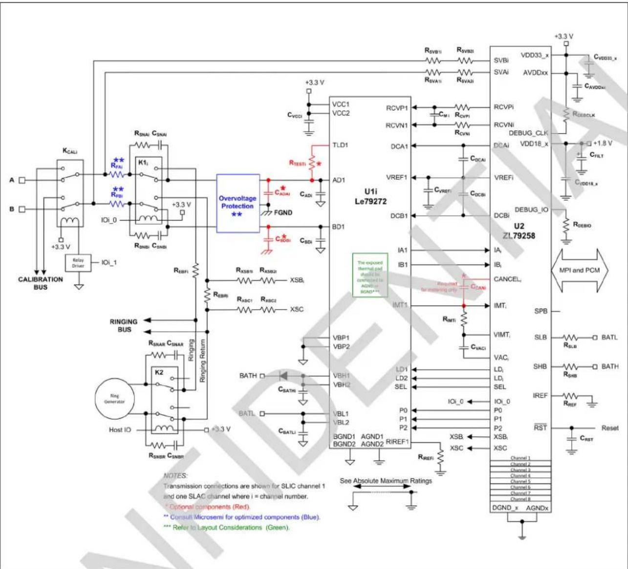 Microchip LE79272 - Configuration F External Ringing Application Circuits - 2