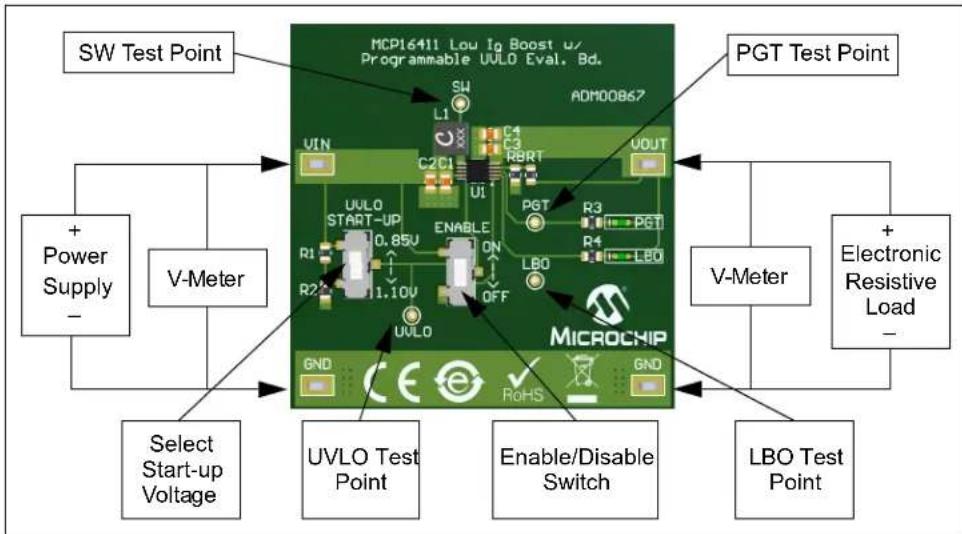 Microchip MCP16416 - BOARD POWER-UP PROCEDURE: - 1