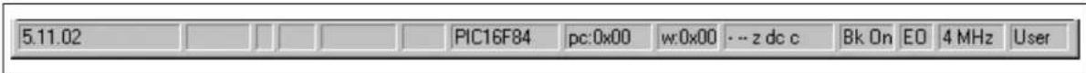Microchip PIC16C558 - Status Bar - 1