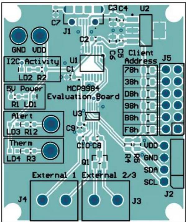 Microchip MCP9933 - BOARD - TOP COPPER AND SILK - 1