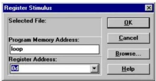 Microchip PIC16CR54A - Register Stimulus example - 1
