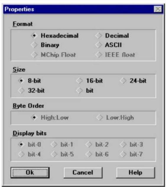 Microchip PIC16C765 - Changing Watch Symbol Properties - 1
