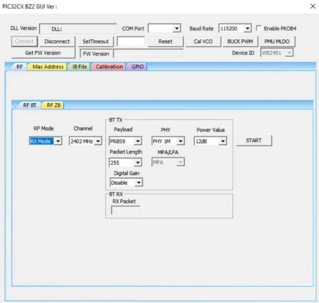 Microchip WBZ450PE - Click START to transmit the Bluetooth Low Energy packet. - 2