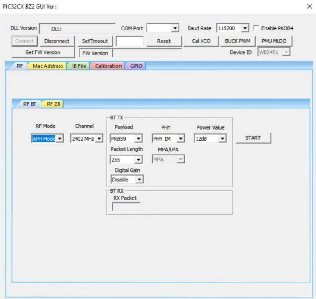 Microchip WBZ450PE - Click START to transmit the Bluetooth Low Energy packet. - 4