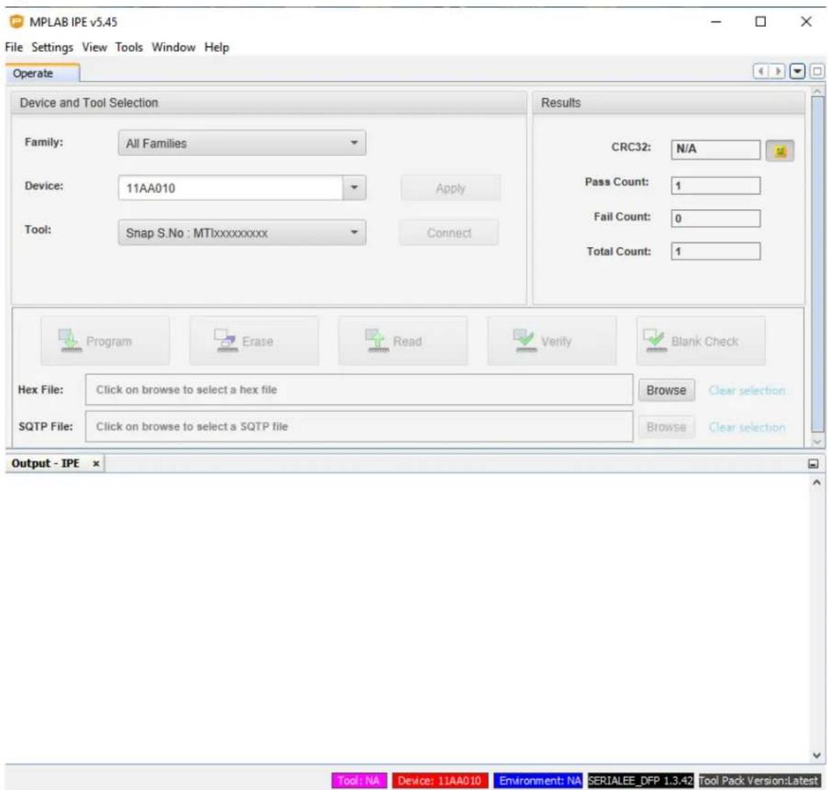 Microchip WBZ450PE - MPLAB X IDE HUT Code Programming Process - 1