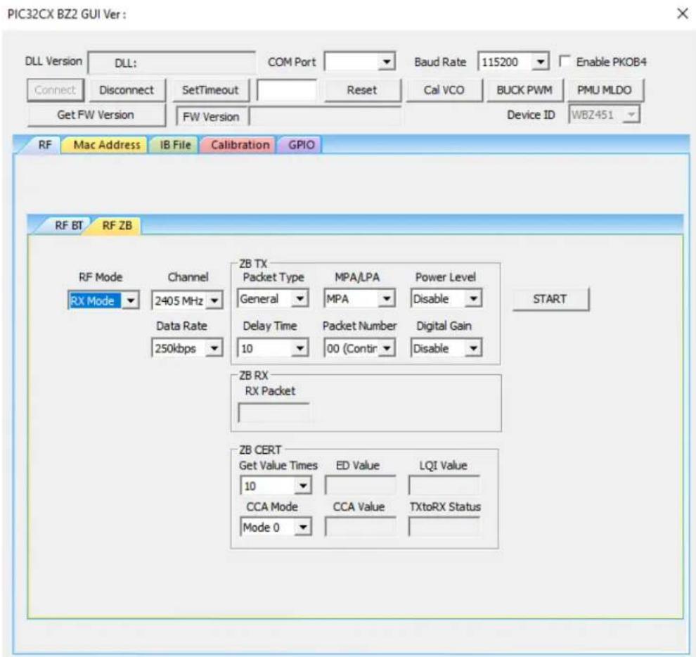 Microchip WBZ450PE - Click START to transmit the Zigbee packet. - 2