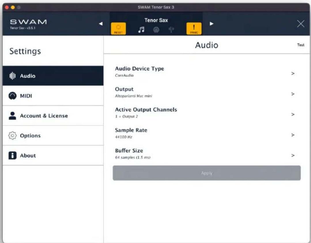 Audio Modeling SWAM Flutes Upgrade - Audio Settings - 1