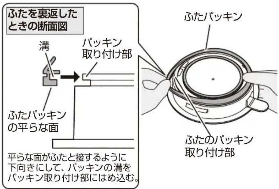 Yamazen YKU-SC1210J - ふたパッキンの取り付けかた - 2
