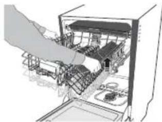 SAMSUNG DW5343TGBSL - Adjusting the upper basket - 2