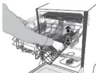SAMSUNG DW5343TGBSL - Adjusting the upper basket - 3