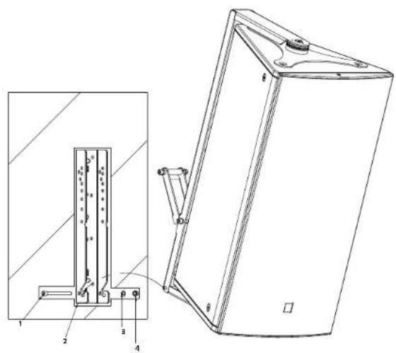 HK AUDIO VORTIS VR 21214 - Connecting Enclosures to the Speaker Tilt (without the Wall Plate) - 1