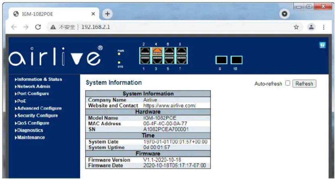 AIRLIVE IGM-1082POE-2.5G - Description: - 2