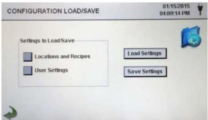 PCE Instruments PQC 21 - Configuration Load/Save Screen - 1