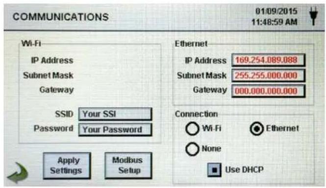 PCE Instruments PQC 21 - Communications Screen - 1