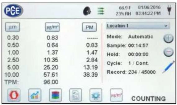 PCE Instruments PQC 21 - Home Screen Mass Concentration - 1