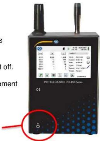 PCE Instruments PQC 20 - 2-7 Turning the Unit On - 1
