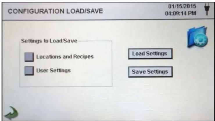 PCE Instruments PQC 22 - Configuration Load/Save Screen - 1