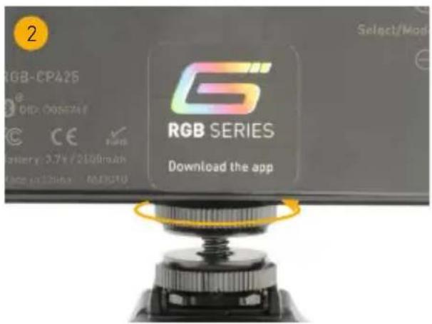 Genaray RGB-CP425-PIX - MOUNTING TO A CAMERA - 2