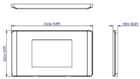 15.12cm (5.95") 6.62cm (1.97) 0.92cm (0.36)