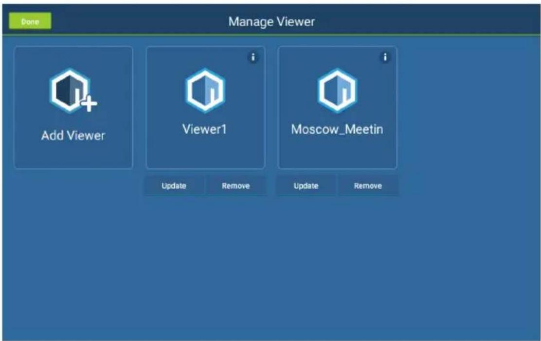 Manage Viewer Add Viewer Viewer1 Moscow_Meetin Update Remove Update Remove