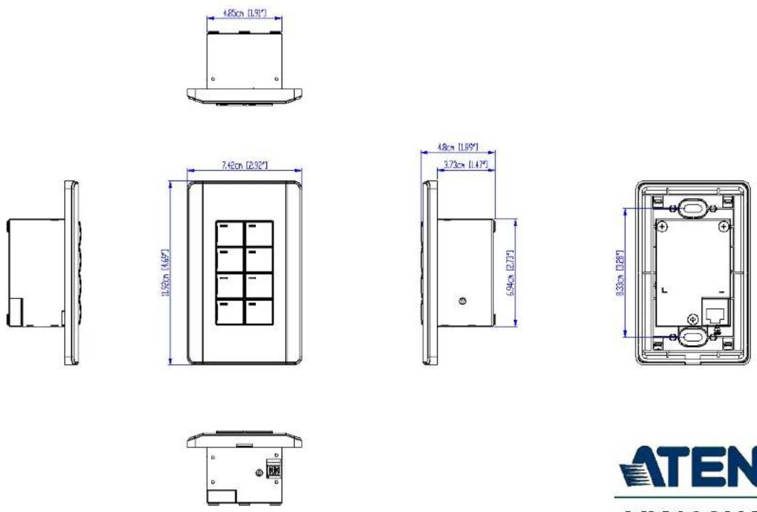 ATEN VK401 - Panel Mount Cutout - 4