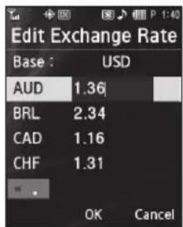 SAMSUNG Messager II - Currency — Reviewing|Editing Exchange Rates - 1