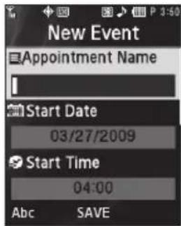 SAMSUNG Messager II - Add a New Event - 1