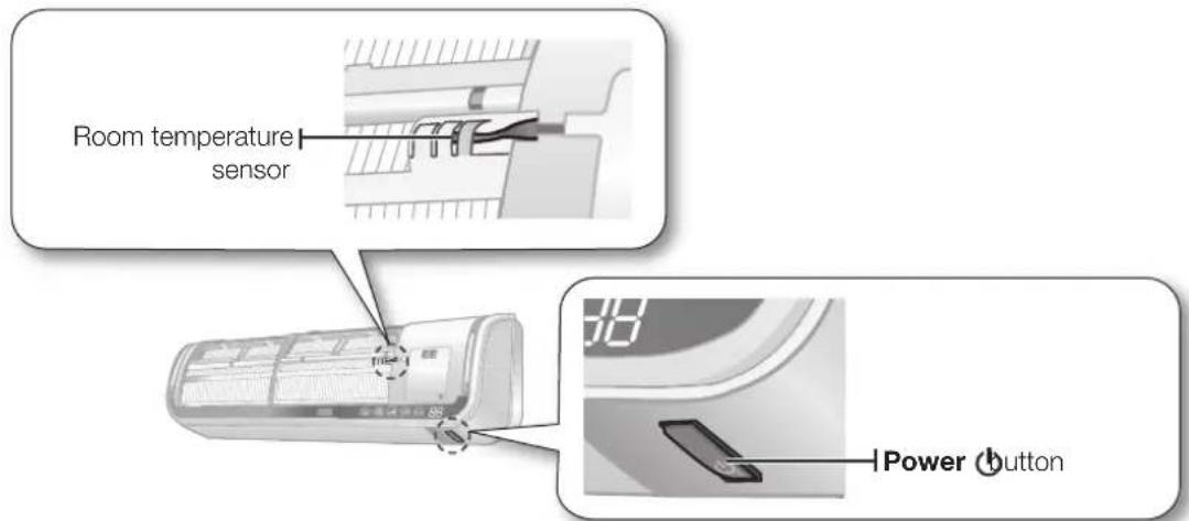 SAMSUNG AQ09ASANSER - Power button and Room temperature sensor - 1