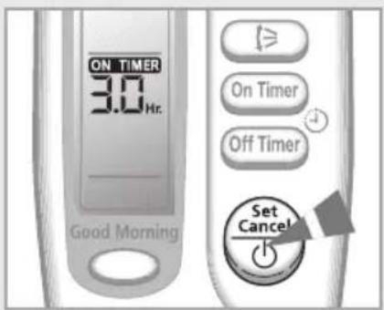 SAMSUNG AQ12JWAX - To Cancel the On Timer - 2