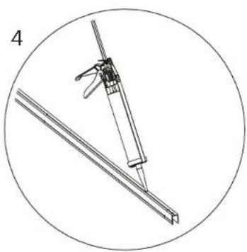 Technical line drawing of a mechanical assembly with a lever and rod, enclosed in a circle (no text or symbols)
