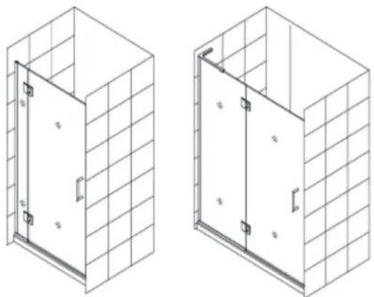 DreamLine Unidoor Plus SHDR-24283634-04 - Models with Glass-to-Wall hinges - 9