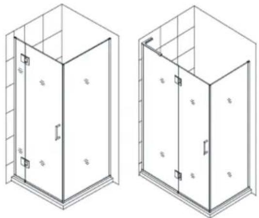 DreamLine Unidoor Plus SHDR-24283634-04 - Models with Glass-to-Wall hinges - 8