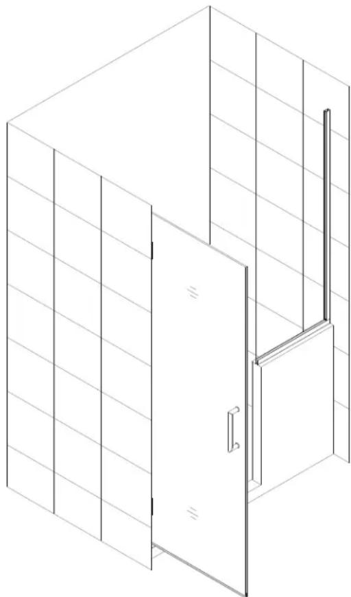 DreamLine Unidoor Plus SHDR-24283634-04 - 6"-34" In-Line Half Wall Stationary Panel Installation - 28