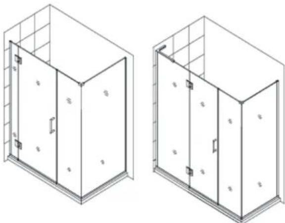 DreamLine Unidoor Plus SHDR-24283634-04 - Models with Glass-to-Wall hinges - 12