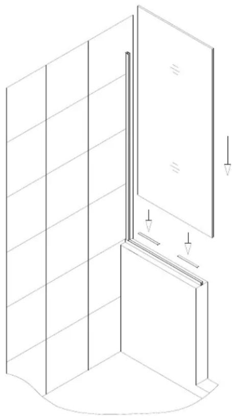 DreamLine Unidoor Plus SHDR-24283634-04 - 6"-34" In-Line Half Wall Stationary Panel Installation - 9