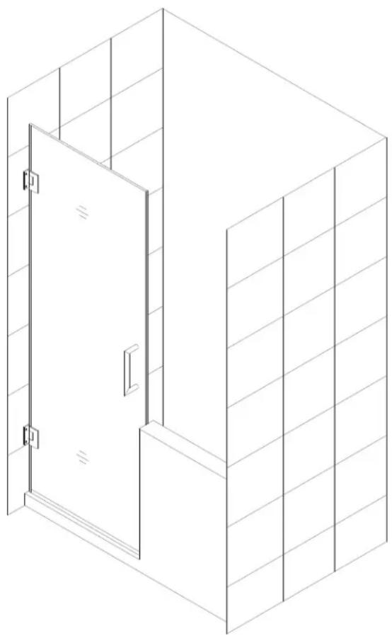 DreamLine Unidoor Plus SHDR-24283634-04 - 6"-34" In-Line Half Wall Stationary Panel Installation - 1