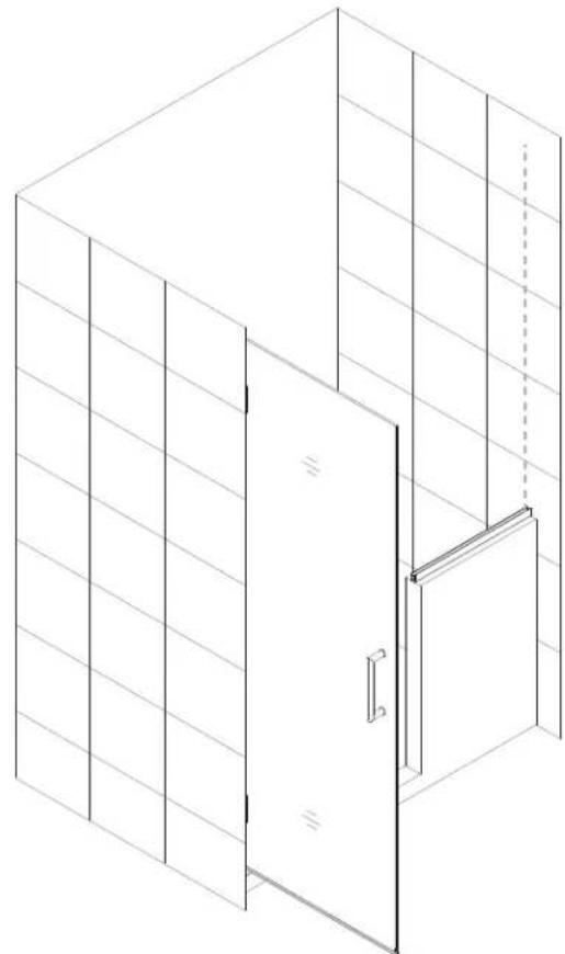 DreamLine Unidoor Plus SHDR-24283634-04 - 6"-34" In-Line Half Wall Stationary Panel Installation - 17