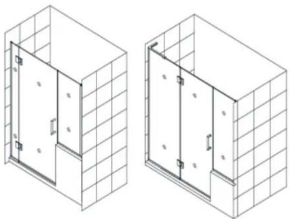 DreamLine Unidoor Plus SHDR-24283634-04 - Models with Glass-to-Wall hinges - 11