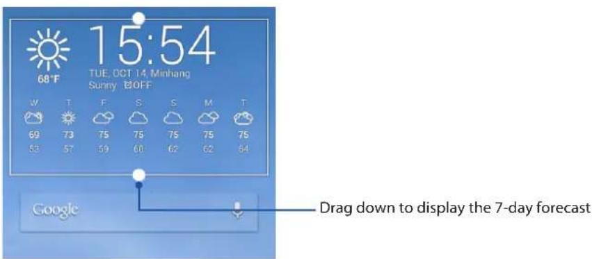 ASUS A502CG - Displaying the 7-day weather forecast - 1